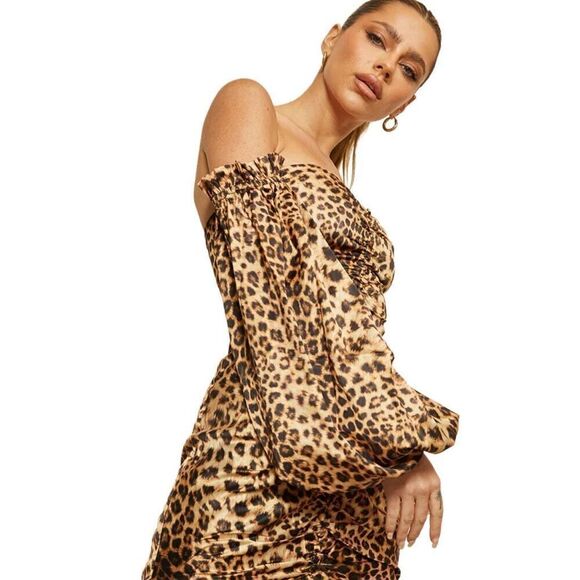 New! RNWY Sikorsky Leopard Mini-Dress Sz 6 - Picture 4 of 6